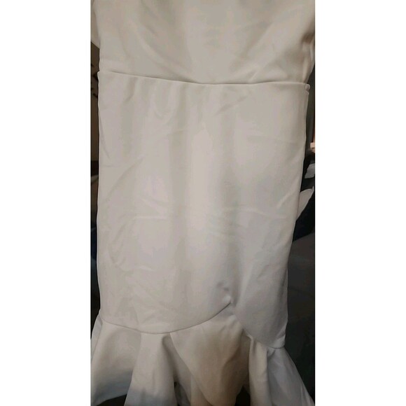 Selfie Leslie NWT New Frill Dress White Medium Mini Length Ruffle Ruffle B7 Nice - Picture 4 of 8